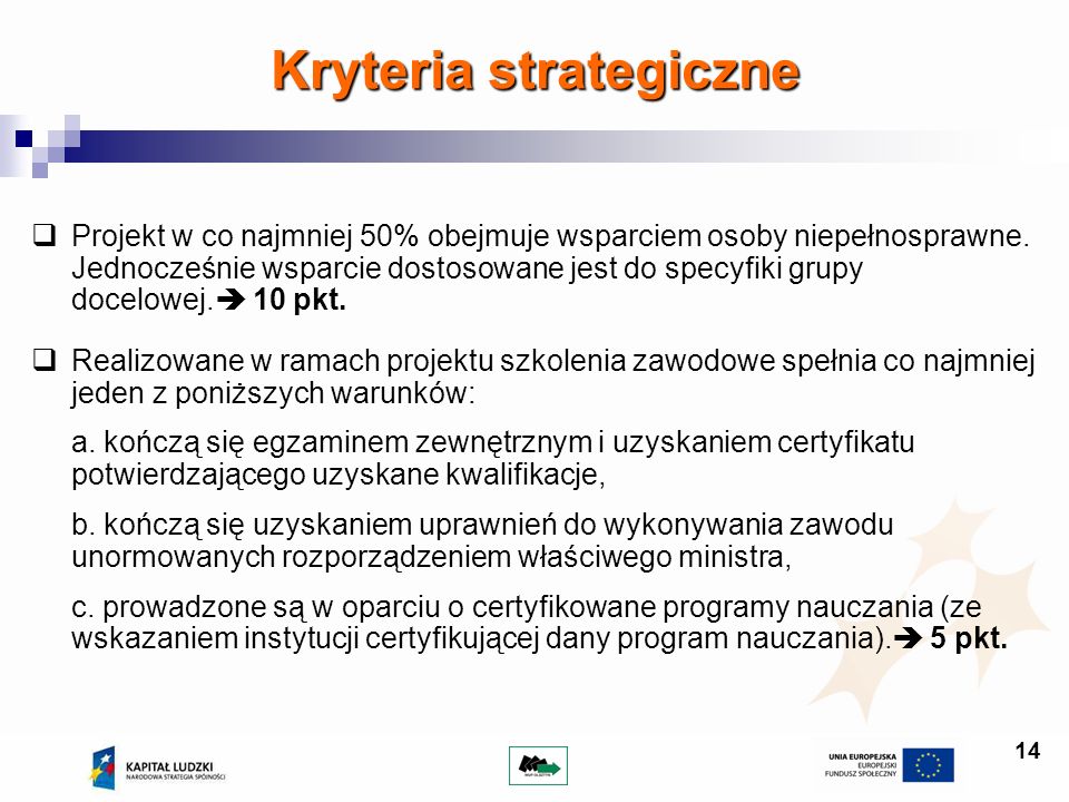 Kryteria strategiczne