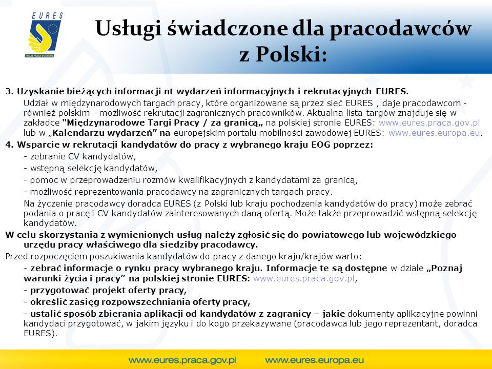 Usługi świadczone dla pracodawców z Polski: