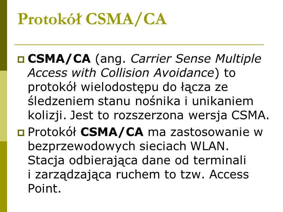 Protokół CSMA/CA