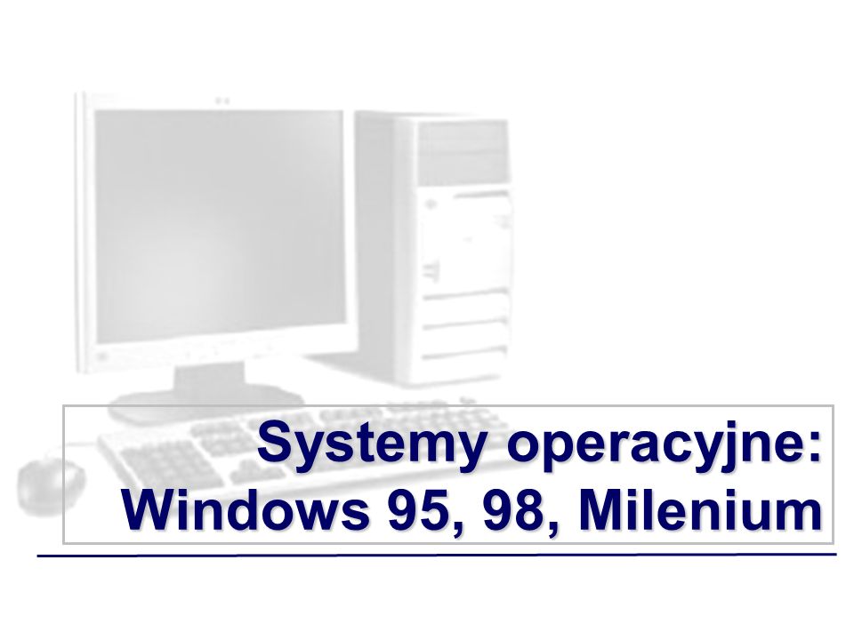 Systemy operacyjne: Windows 95, 98, Milenium