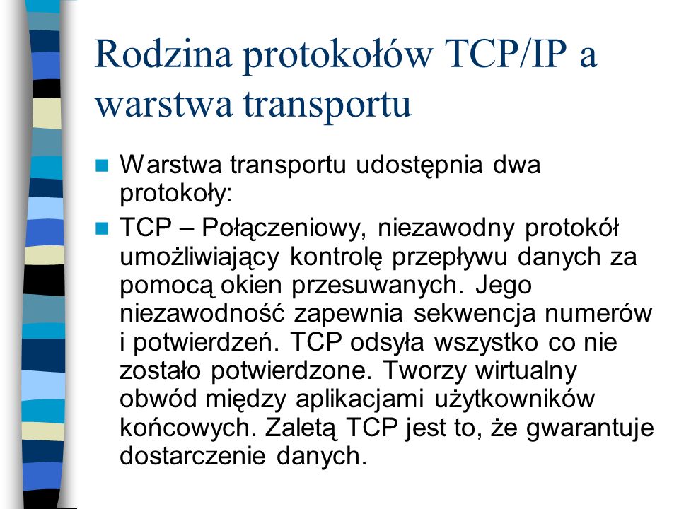 Rodzina protokołów TCP/IP a warstwa transportu