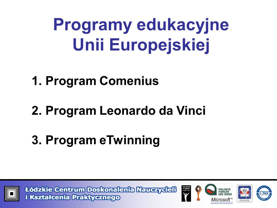Programy edukacyjne Unii Europejskiej