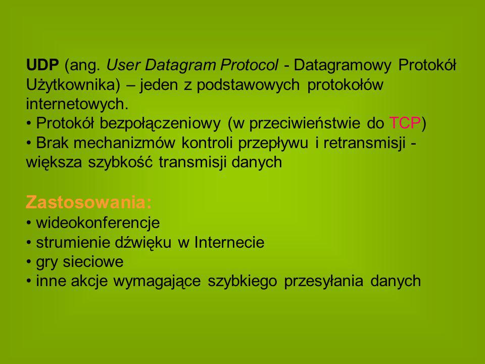 UDP (ang. User Datagram Protocol - Datagramowy Protokół Użytkownika) – jeden z podstawowych protokołów internetowych.