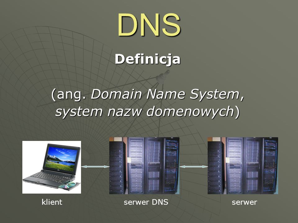 Definicja (ang. Domain Name System, system nazw domenowych)