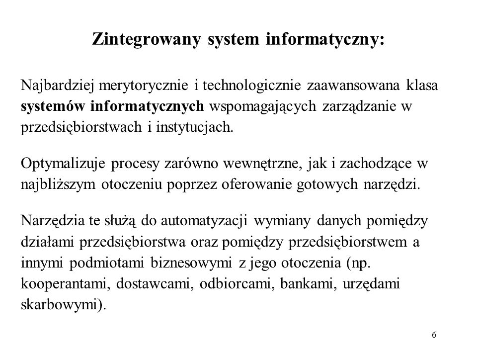 Zintegrowany system informatyczny: