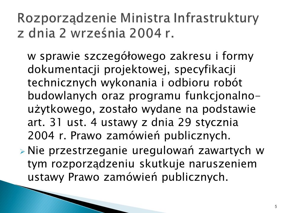 Rozporządzenie Ministra Infrastruktury z dnia 2 września 2004 r.