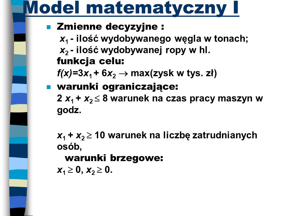 Model matematyczny I
