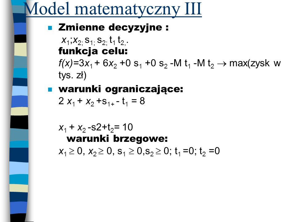 Model matematyczny III