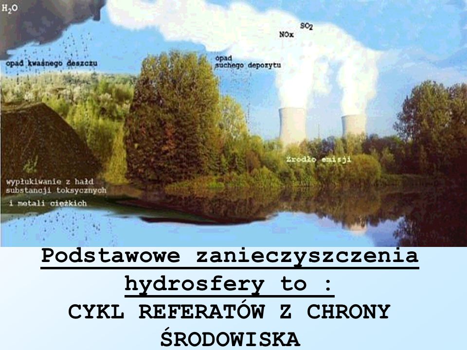 Podstawowe zanieczyszczenia hydrosfery to : CYKL REFERATÓW Z CHRONY ŚRODOWISKA