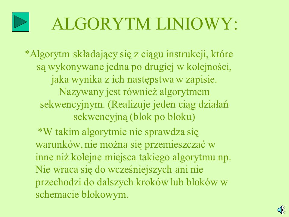 ALGORYTM LINIOWY: