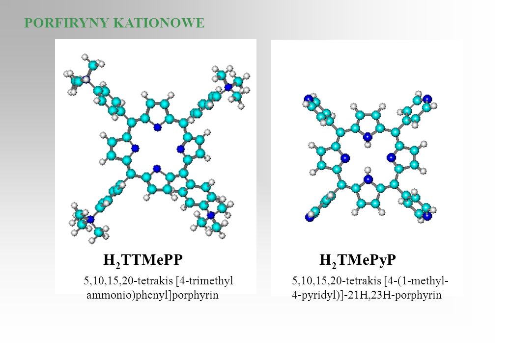 PORFIRYNY KATIONOWE 5,10,15,20-tetrakis [4-trimethyl