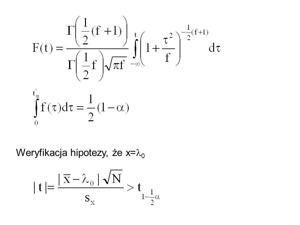 Weryfikacja hipotezy, że x=l0