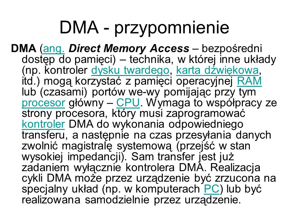 DMA - przypomnienie