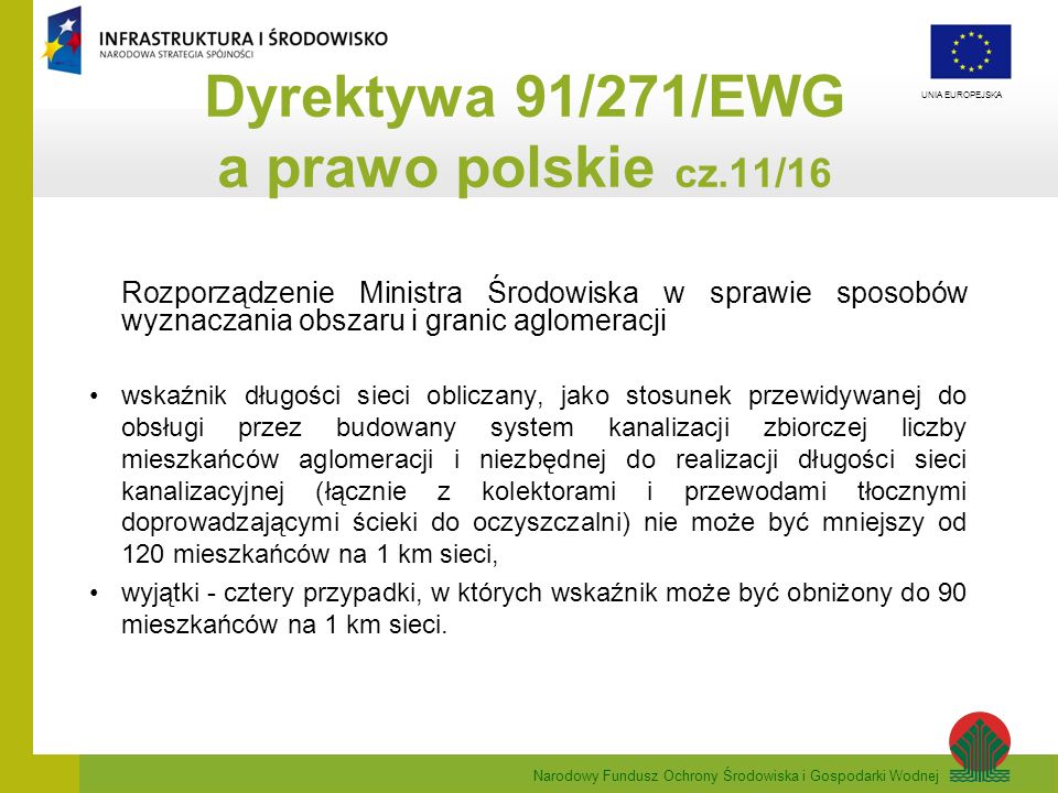 Dyrektywa 91/271/EWG a prawo polskie cz.11/16