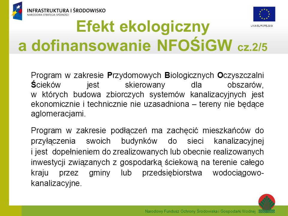Efekt ekologiczny a dofinansowanie NFOŚiGW cz.2/5