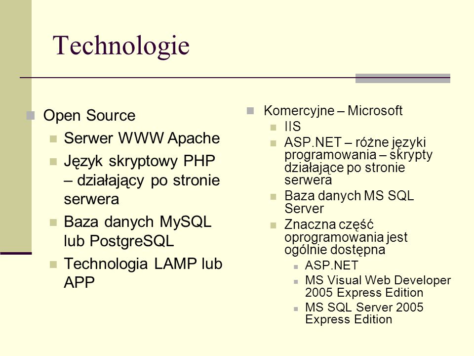 Technologie Open Source Serwer WWW Apache