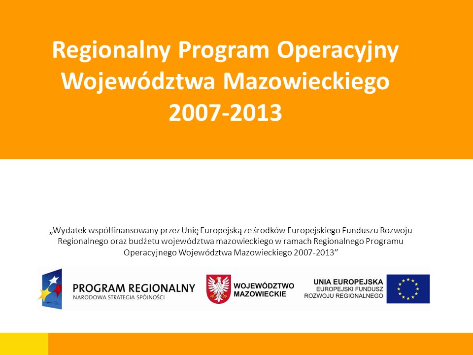 Regionalny Program Operacyjny Województwa Mazowieckiego