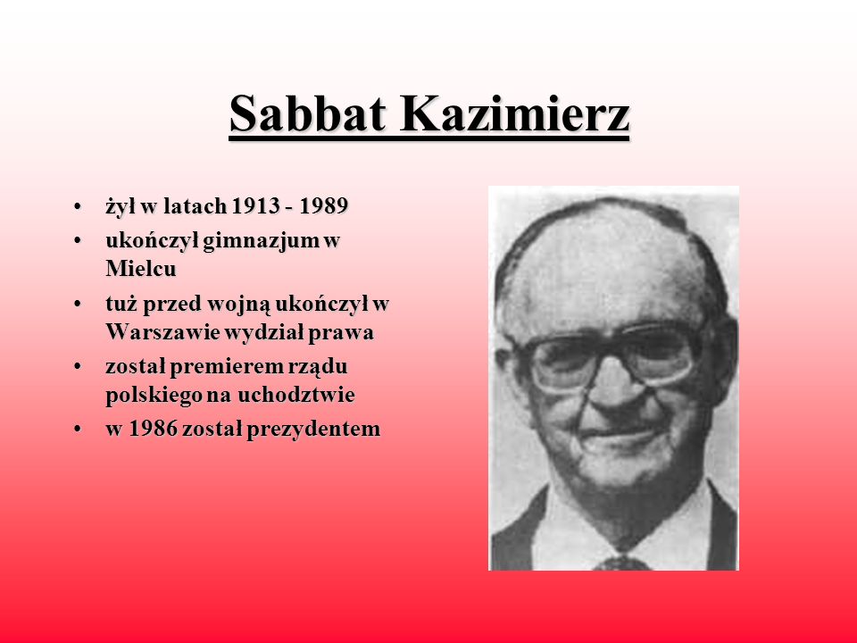 Sabbat Kazimierz żył w latach ukończył gimnazjum w Mielcu
