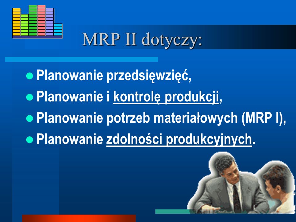 MRP II dotyczy: Planowanie przedsięwzięć,