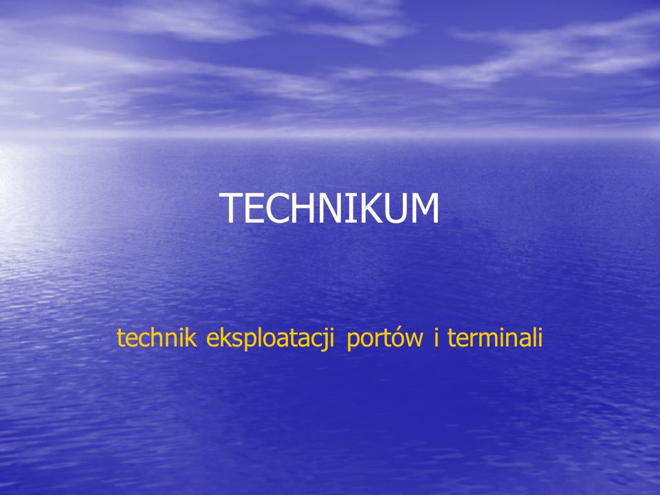 technik eksploatacji portów i terminali
