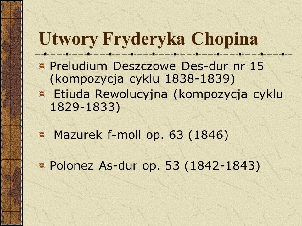 Utwory Fryderyka Chopina