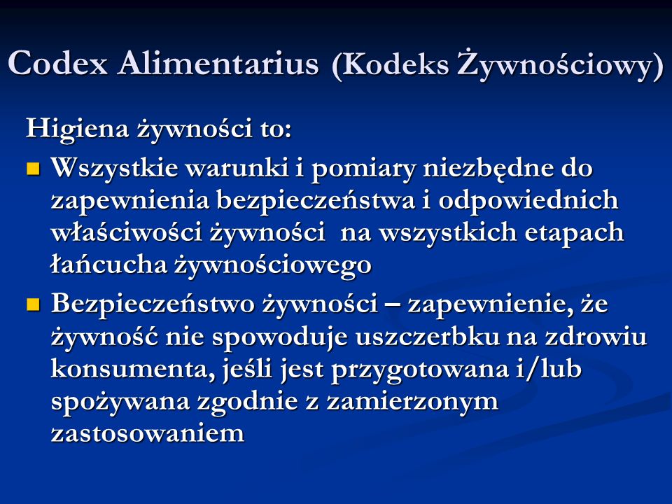 Codex Alimentarius (Kodeks Żywnościowy)