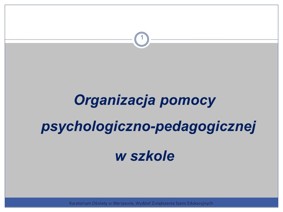 Organizacja pomocy psychologiczno-pedagogicznej