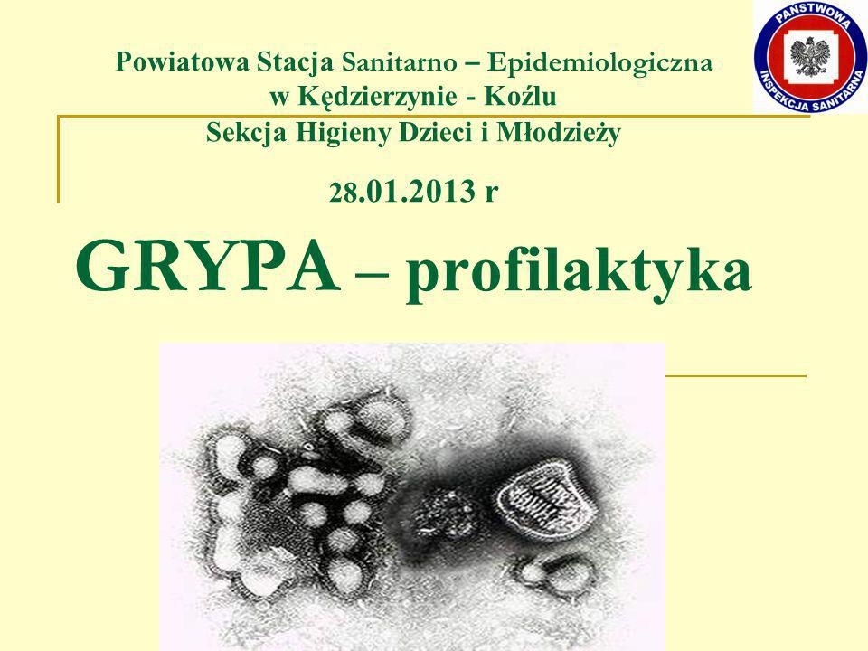 Powiatowa Stacja Sanitarno – Epidemiologiczna w Kędzierzynie - Koźlu Sekcja Higieny Dzieci i Młodzieży r GRYPA – profilaktyka