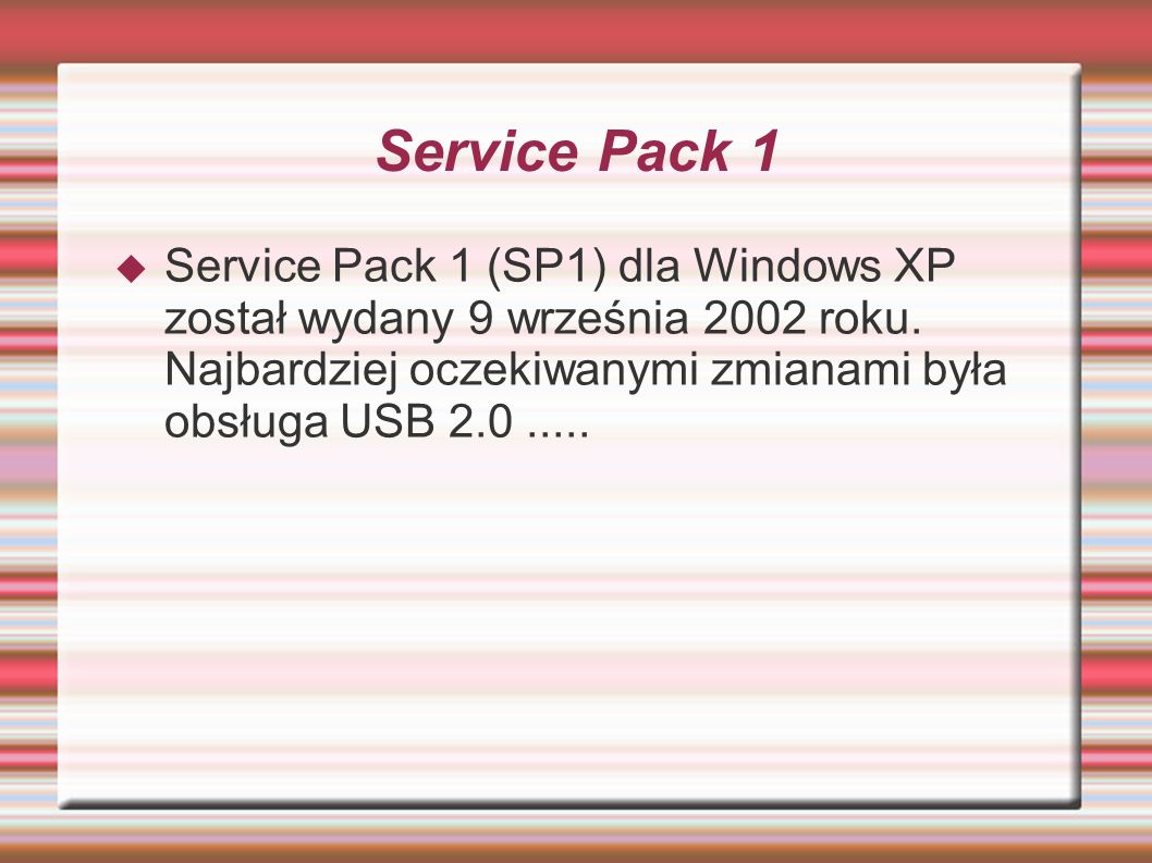 Service Pack 1