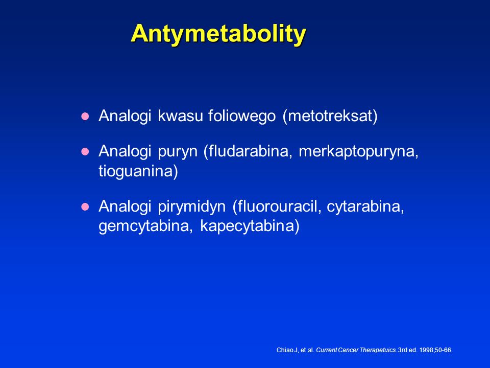 Antymetabolity Analogi kwasu foliowego (metotreksat)