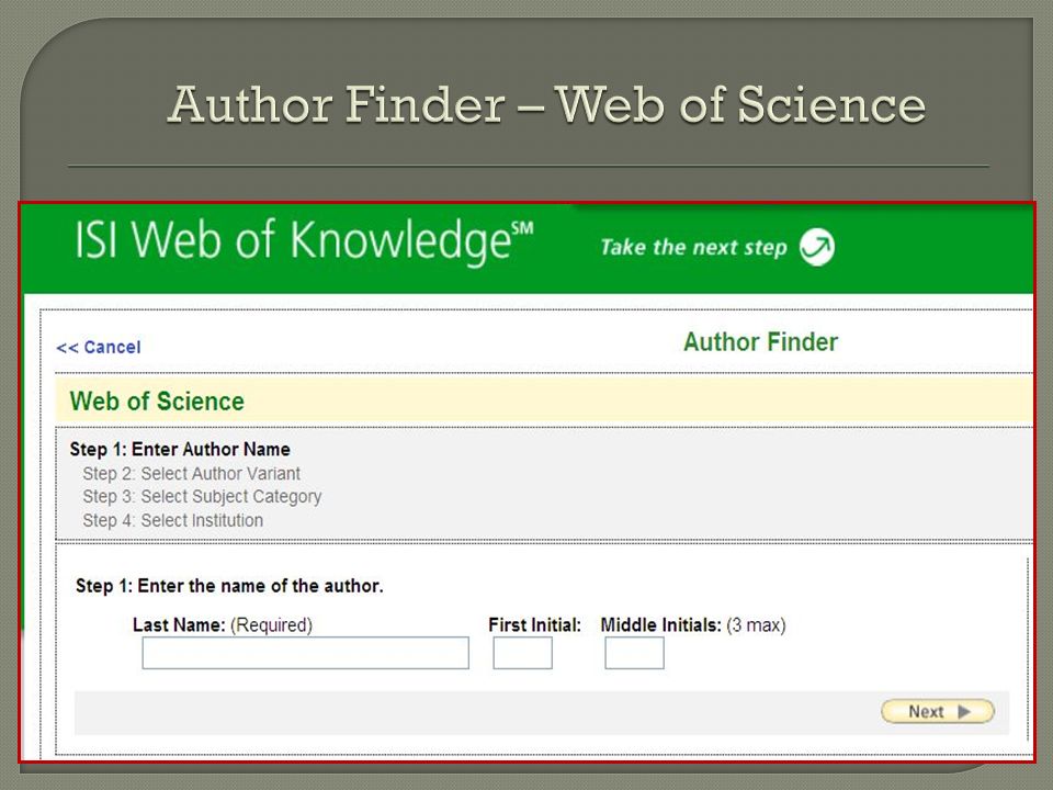 W bazach danych: Narzędzie niezbędne, choć niedoskonałe AuthorFinder w bazach Web of Science Author Finder – Web of Science