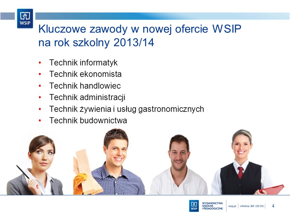 Kluczowe zawody w nowej ofercie WSIP na rok szkolny 2013/14