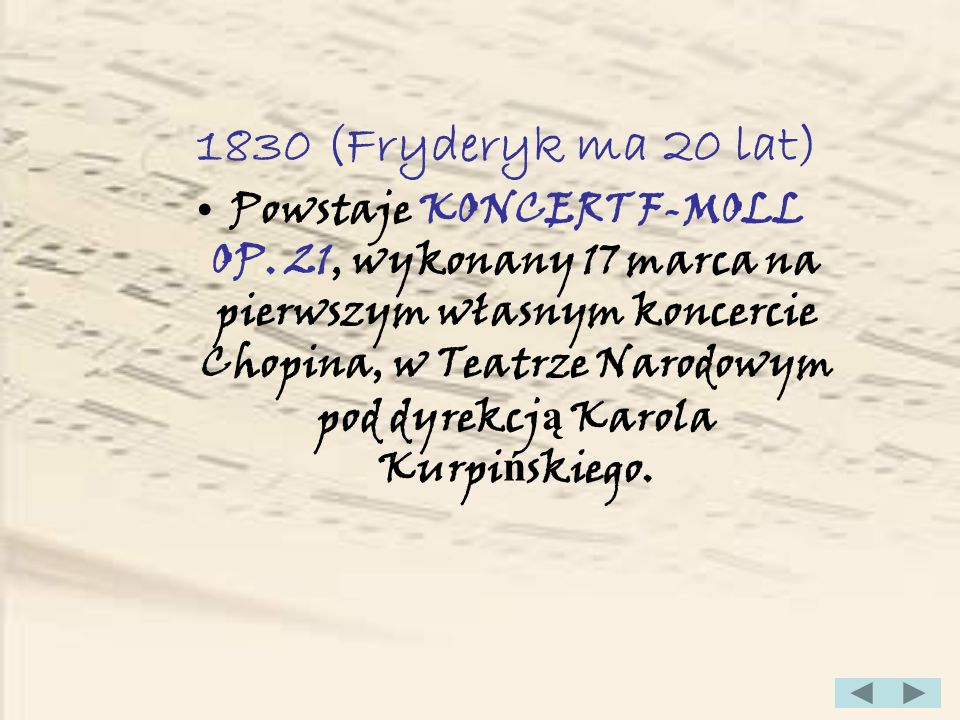 1830 (Fryderyk ma 20 lat)