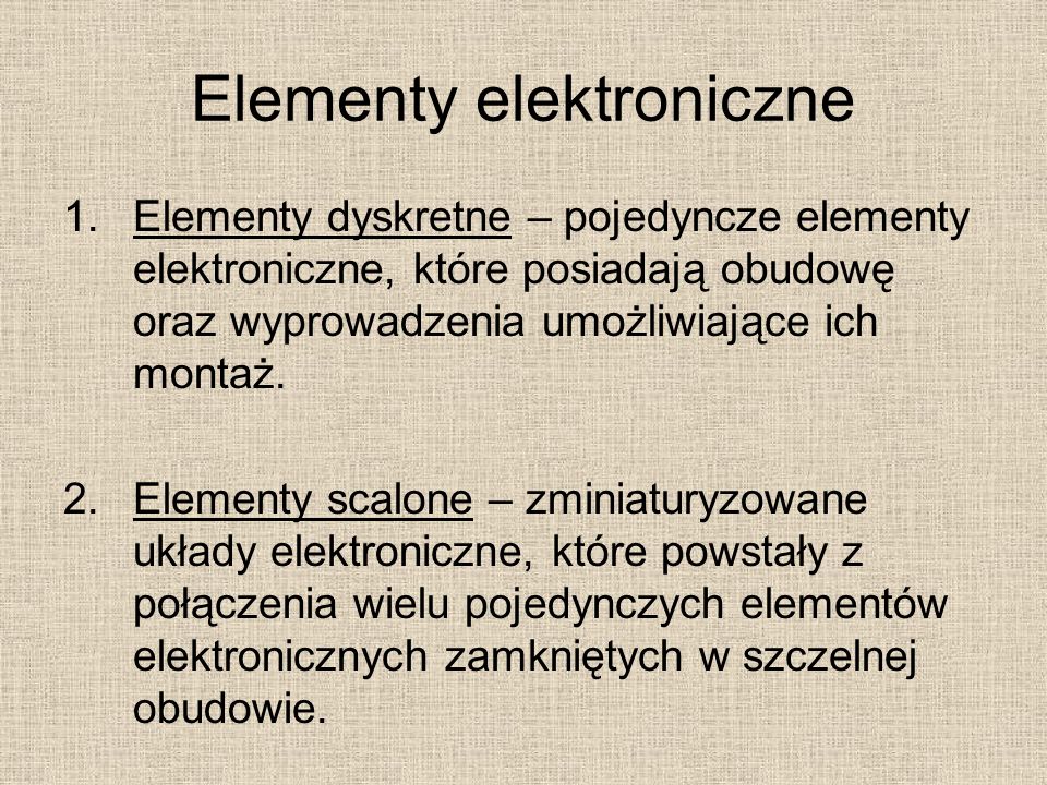 Elementy elektroniczne