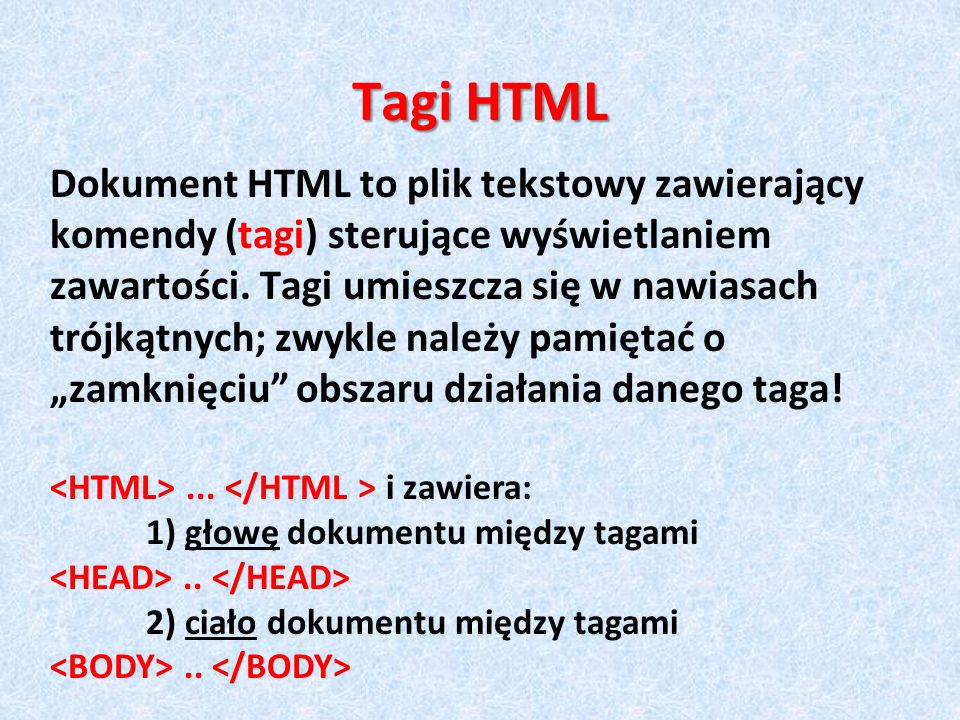 Tagi HTML