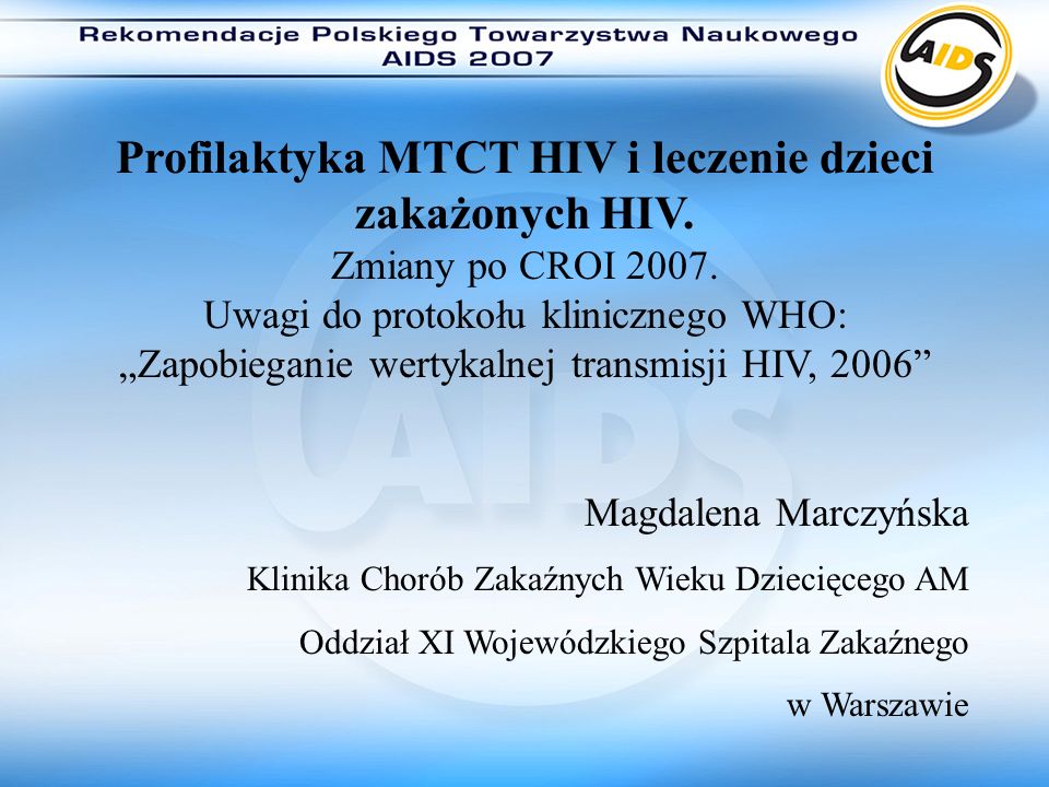 „Zapobieganie wertykalnej transmisji HIV, 2006