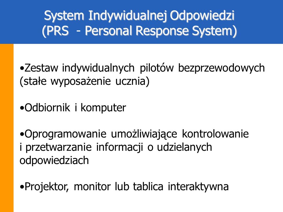 System Indywidualnej Odpowiedzi (PRS - Personal Response System)