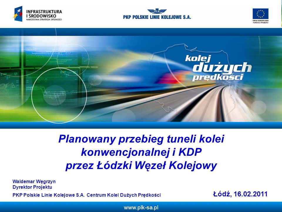 Planowany przebieg tuneli kolei konwencjonalnej i KDP przez Łódzki Węzeł Kolejowy