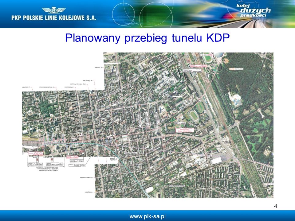Planowany przebieg tunelu KDP
