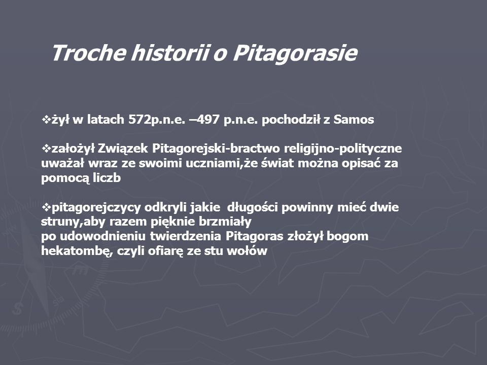 Troche historii o Pitagorasie