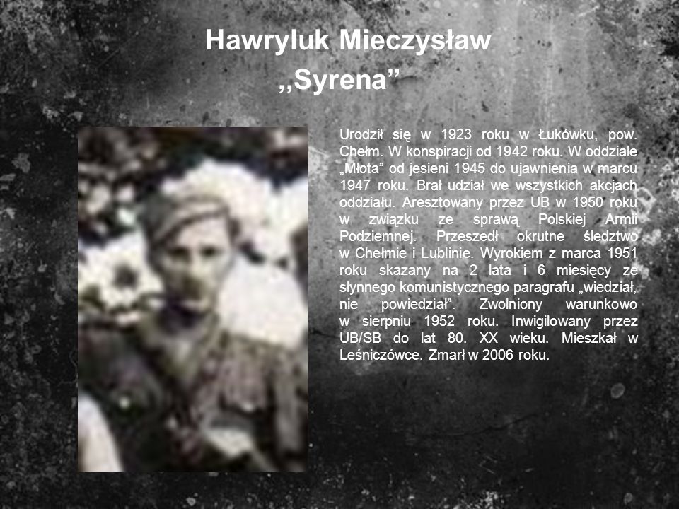Hawryluk Mieczysław ,,Syrena