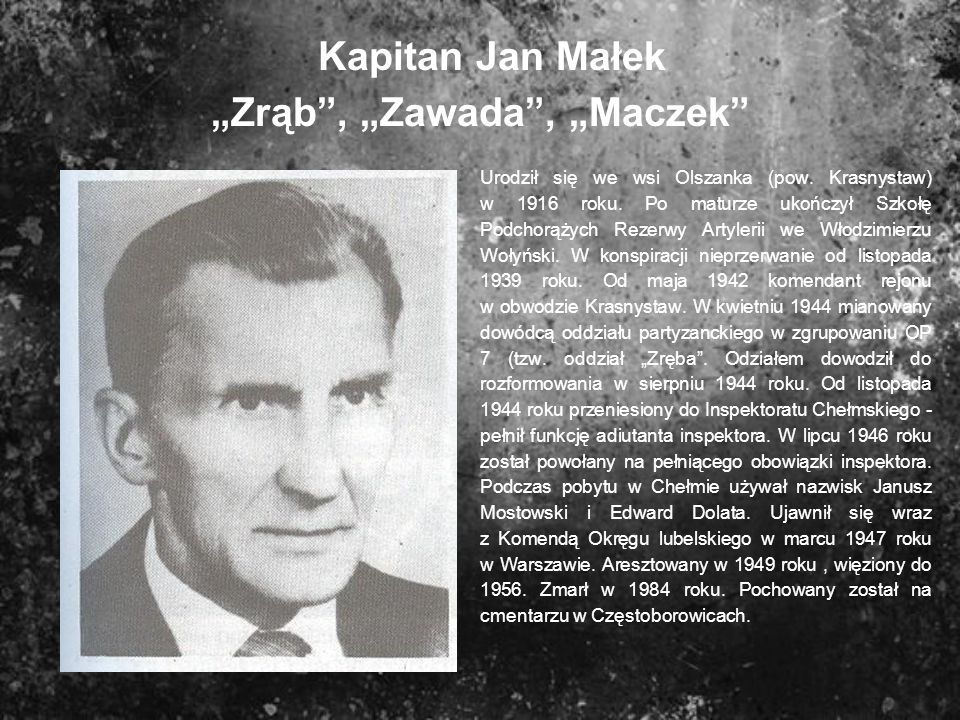 Kapitan Jan Małek „Zrąb , „Zawada , „Maczek