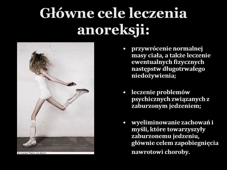 Główne cele leczenia anoreksji: