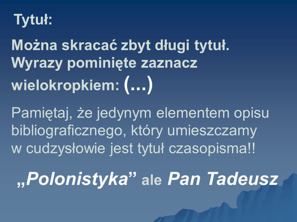 „Polonistyka ale Pan Tadeusz