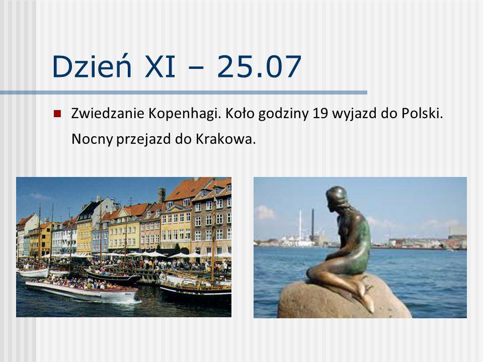 Dzień XI – Zwiedzanie Kopenhagi. Koło godziny 19 wyjazd do Polski. Nocny przejazd do Krakowa.