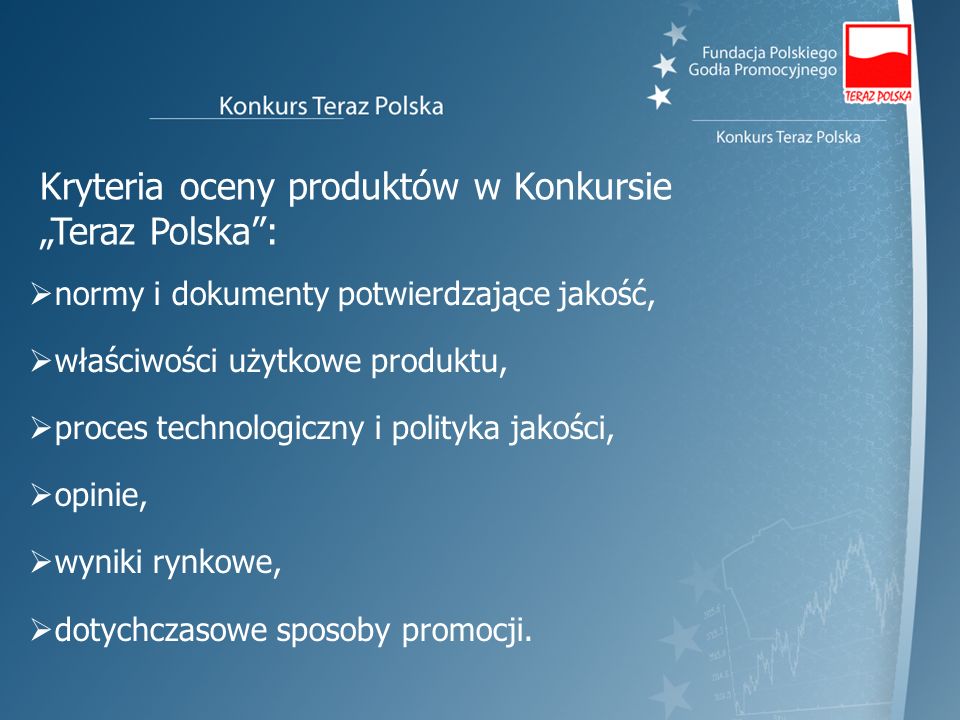 Kryteria oceny produktów w Konkursie „Teraz Polska :