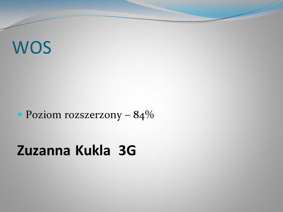 WOS Poziom rozszerzony – 84% Zuzanna Kukla 3G