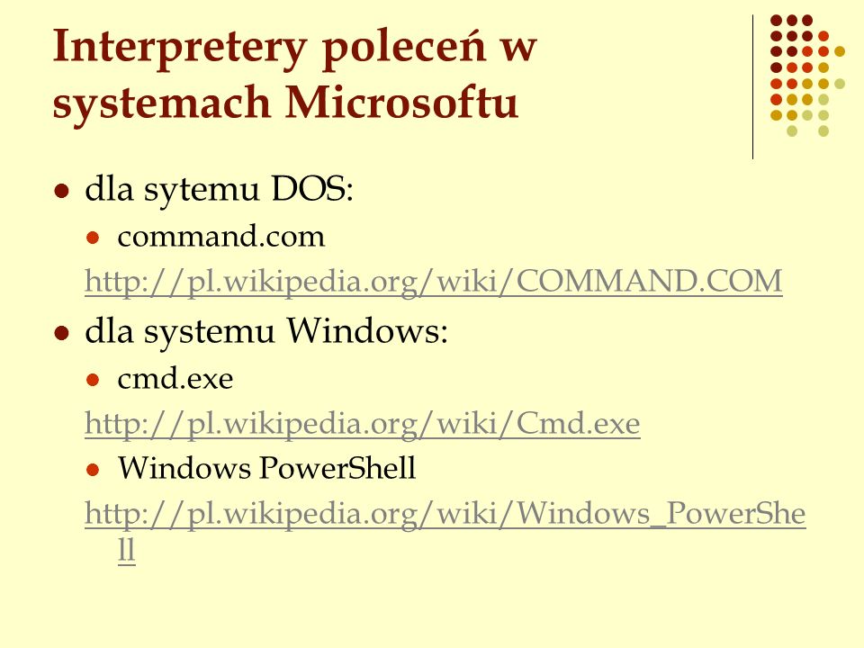 Interpretery poleceń w systemach Microsoftu
