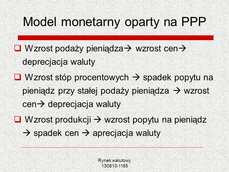 Model monetarny oparty na PPP