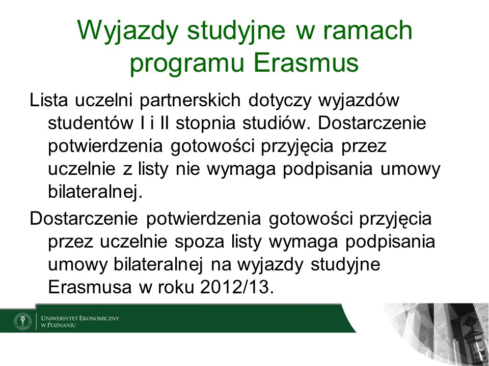 Wyjazdy studyjne w ramach programu Erasmus